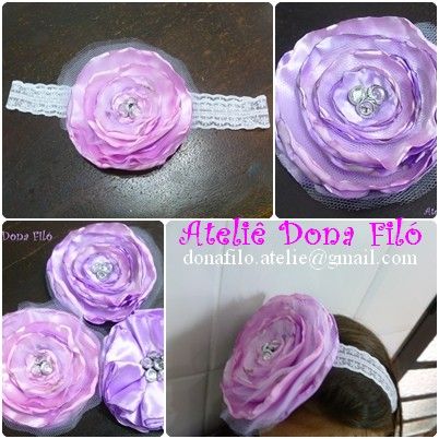 Headband - Maxi Flor Lilás